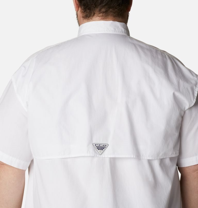 Men's Columbia PFG Bonehead Short Sleeve Shirts White | Plus Size CA-V8C64